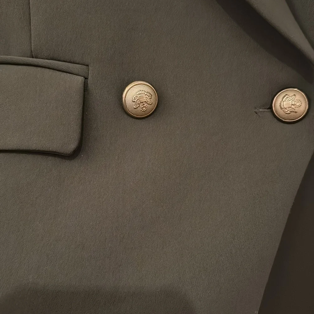 Green Blazer Jacket with Gold Buttons - Picture 2 of 3